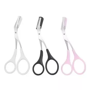 Триммер для бровей, ножницы, косметические товары для женщин, ножницы для бровей с расческой, инструменты для макияжа из нержавеющей стали, ножницы для красоты чёрный