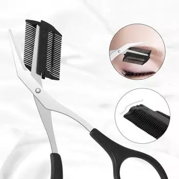 Триммер для бровей, ножницы, косметические товары для женщин, ножницы для бровей с расческой, инструменты для макияжа из нержавеющей стали, ножницы для красоты розовый