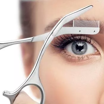 Триммер для бровей, ножницы с расческой, для женщин и мужчин, для удаления волос, для ухода за бровями, для придания формы, из нержавеющей стали, для снятия макияжа, для ухода за лицом, подарки