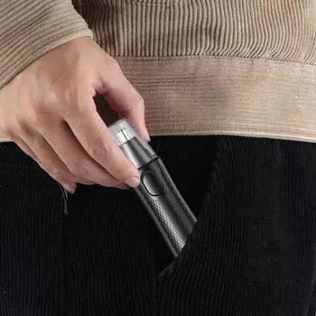 Триммер для бровей, удобный запуск одной кнопкой, портативный триммер для волос на лице, электрический триммер для волос в носу, детальный триммер для домашнего использования чёрный