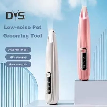 Триммер для лап домашних животных со светодиодной подсветкой, точный триммер для домашних животных, беспроводные машинки для стрижки с низким уровнем шума, перезаряжаемый через USB триммер для шерсти домашних животных розовый