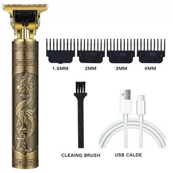 Триммер для мужчин Машинка для стрижки волос Машинка для стрижки волос Профессиональный лысый триммер Борода Электрическая бритва USB Парикмахерская ABS