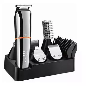 Триммер для мужчин, машинка для стрижки волос, триммер для усов и волос в носу, беспроводной точный триммер, набор для ухода 6 в 1, водонепроницаемый, с зарядкой от USB 14pcs