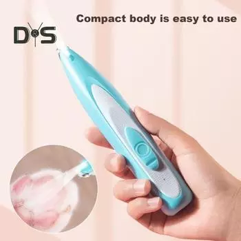 Триммер для собачьих лап со светодиодной подсветкой, аккумуляторная беспроводная машинка для стрижки волос, малошумный триммер для домашних животных, электрический инструмент для груминга собак синий