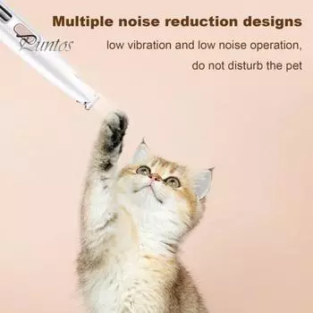 Триммер для собак со светодиодной подсветкой, электрический триммер для собак, перезаряжаемый малошумный триммер для домашних животных, машинка для стрижки волос, инструмент для ухода за лапами белый