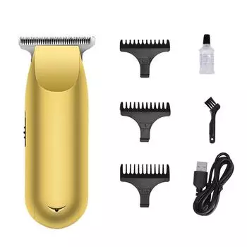 Триммер для стрижки компактный, 3 насадки US Plug синий