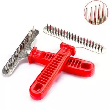 Триммер для стрижки собак, щетка для щенков, расческа для выпадения волос красный