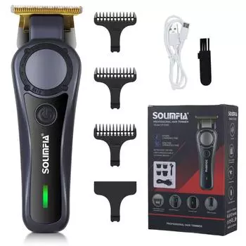 Триммер для волос SOLIMPIA для мужчин, аккумуляторный триммер для бороды, беспроводные машинки для стрижки волос для домашнего использования, проводная стрижка волос синий
