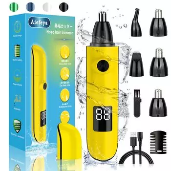 Триммер для волос в носу 2025 USB LCD этикет бровей электрический нос волосы уши электрический низкий маленький легкий для японских мужчин, инновации, перезаряжаемый, жёлтый
