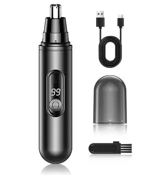 Триммер для волос в носу, бровей и ушей, ЖК-дисплей, простая в использовании электрическая щетка для чистки волос в ушах и бровях, инструкция на японском языке прилагается