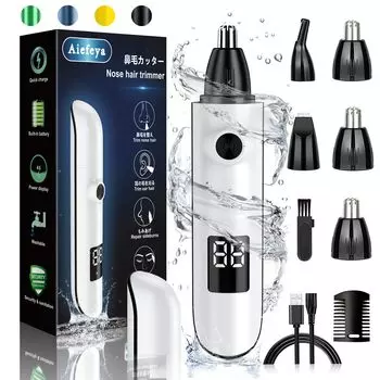 Триммер для волос в носу для 2024 года, USB, ЖК-дисплей, бровей, электрический, нос, волосы в ушах, электрический, низкий, маленький, простой в использовании, японский, ручной, мужской, инновации, белый