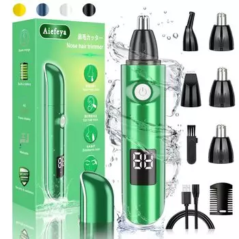 Триммер для волос в носу для 2025 года, USB LCD, этикетка для бровей, электрическая, для волос в носу, для волос в ушах, электрическая, низкая, маленькая, простая для японских зеленых мужчин, инновации, зелёный