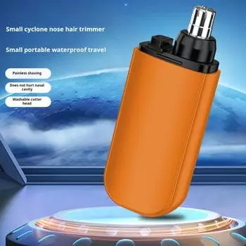 Триммер для волос в носу для мужчин, водонепроницаемый, электрический, портативный, аккумуляторный, многофункциональный, инструмент для стрижки волос в носу, ушах, бровях оранжевый