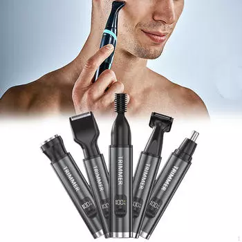 Триммер для волос в носу для мужчин и женщин, электрическая бритва для бровей и лица серый
