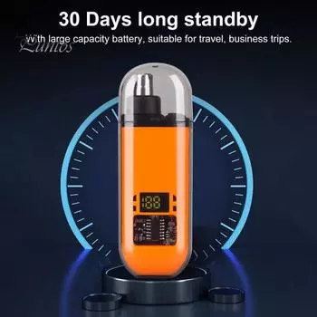 Триммер для волос в носу для мужчин и женщин, аккумуляторный, безболезненный, триммер для волос в ушах, водонепроницаемый, с двойными лезвиями, машинка для стрижки, многофункциональный инструмент для ухода оранжевый