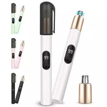 Триммер для волос в носу для женщин и мужчин в наличии 4 с заменой Ушные волосы в носу ЖК-дисплей мощность этикетка для волос в носу USB низкий удобный идеально подходит для белый