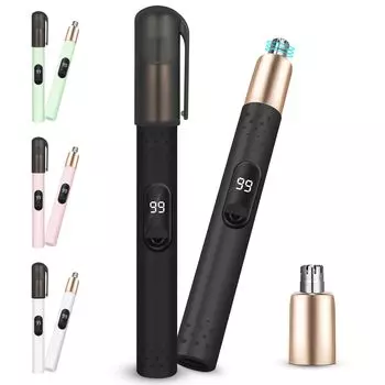 Триммер для волос в носу для женщин и мужчин в наличии 4 с заменой Ушные волосы в носу ЖК-дисплей мощность этикетка для волос в носу USB низкий удобный идеально подходит для чёрный