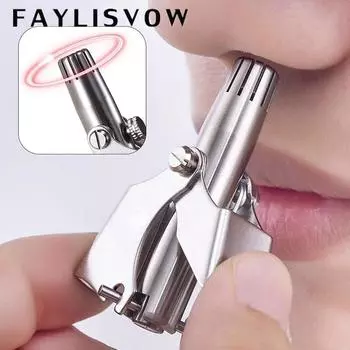 Триммер для волос в носу и ушах для мужчин и женщин, ручной триммер из нержавеющей стали, моющийся триммер для носа, бровей, бритва Vibrissa серебряный