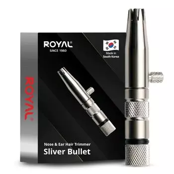 Триммер для волос в носу Royal Premium для мужчин, ручной, без батареек, из нержавеющей стали, водонепроницаемый, безболезненный, запатентованный механизм «Silver Bullet» ET-3