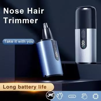 Триммер для волос в ушах и носу для мужчин и женщин с зарядкой через USB, двухсторонние лезвия Cyclone Smart чёрный