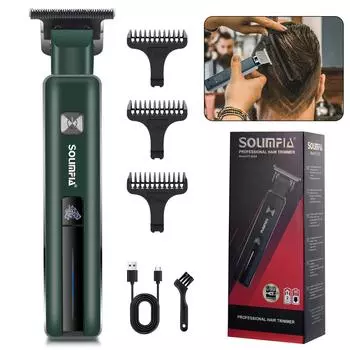 Триммер SOLIMPIA T, триммер для волос с проводом для мужчин, аккумуляторный триммер для бороды, беспроводные машинки для стрижки волос для домашнего использования зелёный