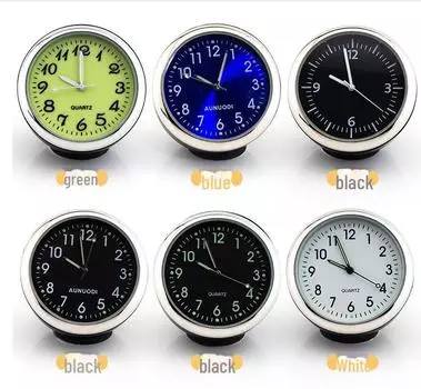 Трио автомобильных часов: Световой термометр, электронные часы, кварцевые часы с расписанием Thermometer чёрный