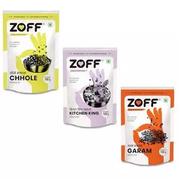 Трио Зофф Масала: Chole, Kitchen King и Garam Masala | Упаковка из 3 шт.* по 100 г | Премиальный пакет с застежкой-молнией | Вес нетто - 300 г