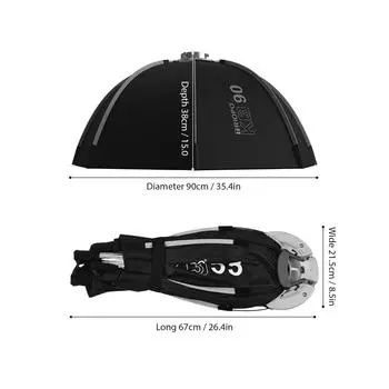 TRIOPO K3 90 см/35,4 дюйма восьмиугольный софтбокс для фотосъемки с быстрой установкой и съемным Bowens K3-55