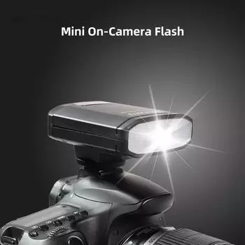 TRIOPO TR100 Универсальная мини-вспышка для камеры GN12 Вспышка для камеры 5600K Speedlite Время перезарядки 0,1-1,8 с чёрный