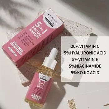 Трипептидная коллагеновая сыворотка для лица 5в1, осветляющая эссенция для лица, сыворотка для ухода за кожей, антивозрастная, повышает эластичность кожи, эссенция для лица