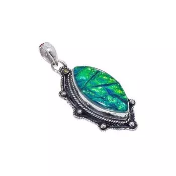 Triplet Opal 925 Sterling Silver Pendant V9034, Green And Blue Pendant, Marquish Pendant, Valentin s Day Gift, Gift For Her, Birthday Gift, Handmade J