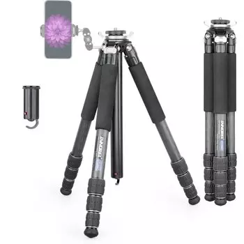 Tripod Carbon Tripod Compact SLR Tripod with Ball Head 20KG Maximum Load Capacity 4 Steps Telescopic Working Height Pipe Diameter Panoramic