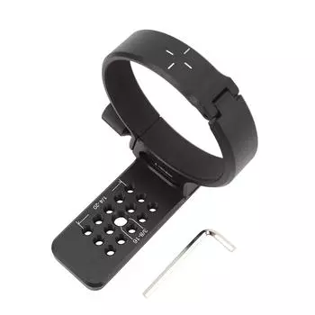 Tripod Mount Ring with 100mm Quick Release Plate 1/4 3/8 Inch Screw Hole Aluminum Alloy Tripod Mount