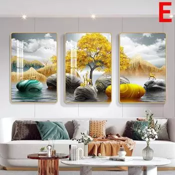 Триптих Спальня Фреска Свет Роскошный Диван Фон Настенная Роспись Гостиная Декоративная Живопись Лестница Вход A-40cm*60cm