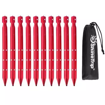 TRIWONDER 10 колышков, легкие колышки, 3 цвета, сумка для хранения деталей брезента, в комплекте для кемпинга, скалолазания, Y-образной формы, 18/25 см (Красный - Y-образный - 25 см)