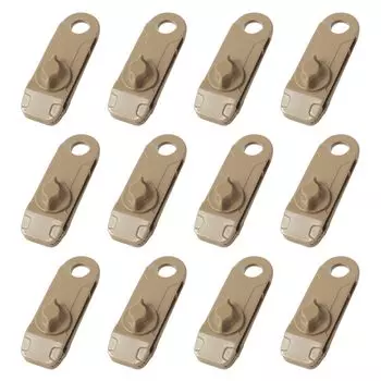 TRIWONDER 12 Pieces Tent Clip Tarp Clip Tent Clamp Camping Clip Alligator Shaped Clip Holder Lamp Canopy Outdoor Upgrade Clip 12 (Khaki - - Pieces)