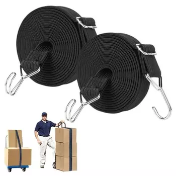 TRIWONDER Rubber Band for Cargo Bed, Rubber Strap, Rubber Belt for Securing Bicycle Cargo Bed, Rubber Rope, Bungee Cord, Hooks on Both Ends, Luggage F