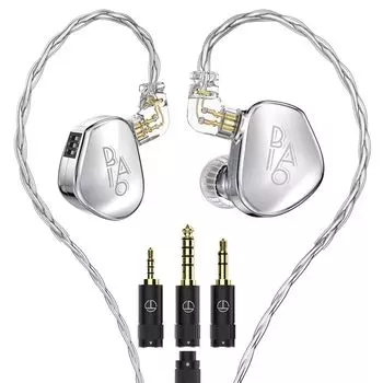 TRN BA16 Monitor Earphones High Resolution Earphones 32 BA Drivers Balanced Armature Type Ear Monitors Plug Replaceable Aluminum Housing Monitor High серебряный