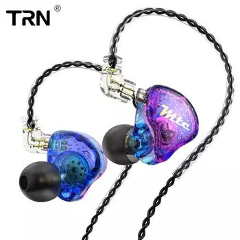 TRN MTE Ранняя динамическая гарнитура Гарнитура Проводные наушники HIFI с тяжелыми басами и музыкальной гарнитурой для бега пшеницы 3.5mm without MIC белый