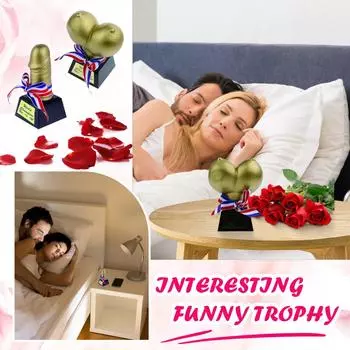 Трофей для взрослых, 1-й мировой трофей, золотая грудь, приз для мальчишника, подходит для баров, ночных клубов, мальчишников и подарков One Size