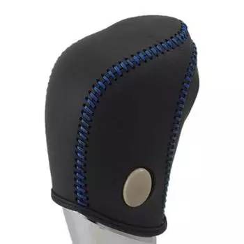 Трёхцветный чехол на ручку КПП из натуральной кожи x для Nissan T32 Комплект для замены кожаной обивки, защита для индивидуального интерьера (Черный Синий) X-Trail