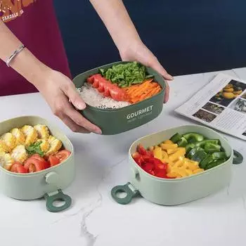 Трёхслойный ланч-бокс из нержавеющей стали, большая вместимость, студенческий обеденный бокс Bento, офисный работник, портативный многослойный ланч-бокс