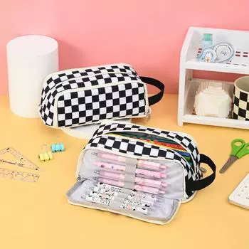 Трёхслойный пенал большой вместимости для студентов (Японский/Корейский стиль) Double Window Small Purple фиолетовый