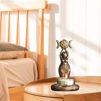 Тройная богиня Тройная богиня Подсвечники Смола Смола Чайная свеча Скульптура Обеденный бронзовый