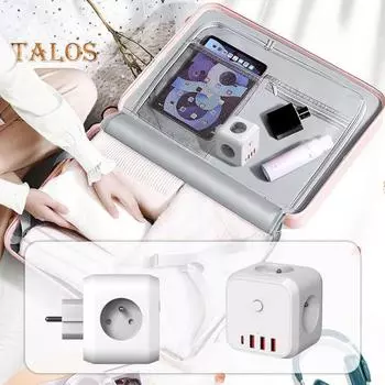 Тройная розетка с несколькими разъемами, адаптер для розеток 3 в 1 для офиса, дома, деловой поездки, медный проводник, защита от перегрузки по току, распределитель белый