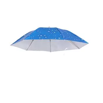 Тройная шляпа-зонт Зонт, Летний дождь и рыбалка на открытом воздухе Шляпа-зонт Головной убор-зонт One Size синий