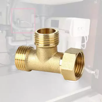 Тройник Фитинг Латунь 3-ходовой Домашняя Замена Легко Установить Шланг Вода Style C