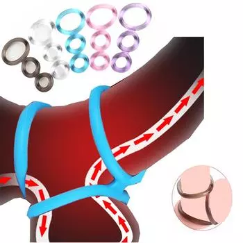 Тройное кольцо для пениса Кольцо для задержки эякуляции Мужской мастурбатор Кольца для пениса Секс-игрушки для мужчин Растяжитель мошонки Кольцо для яичек shipping by random