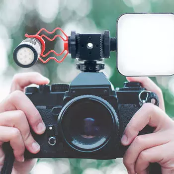 Тройное крепление «холодный башмак» Удлинитель Держатель Крепление Аксессуар для камеры Прочный Профессиональный Портативный Микрофон Заполняющий свет