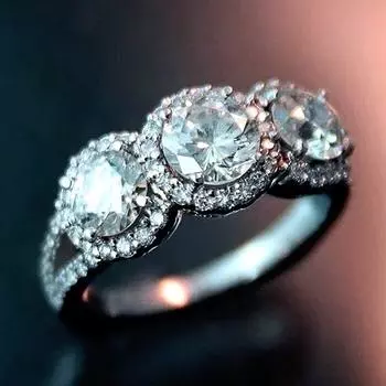 Тройное круглое кольцо с кубическим цирконием, дизайнерское женское кольцо, нежное кольцо для свадьбы, вечеринки, блестящее роскошное ювелирное изделие 9